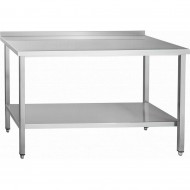 Стол пристенный ABAT (АБАТ) СПРП-6-6 столешница-нерж., каркас с полкой-нерж. 21000080699